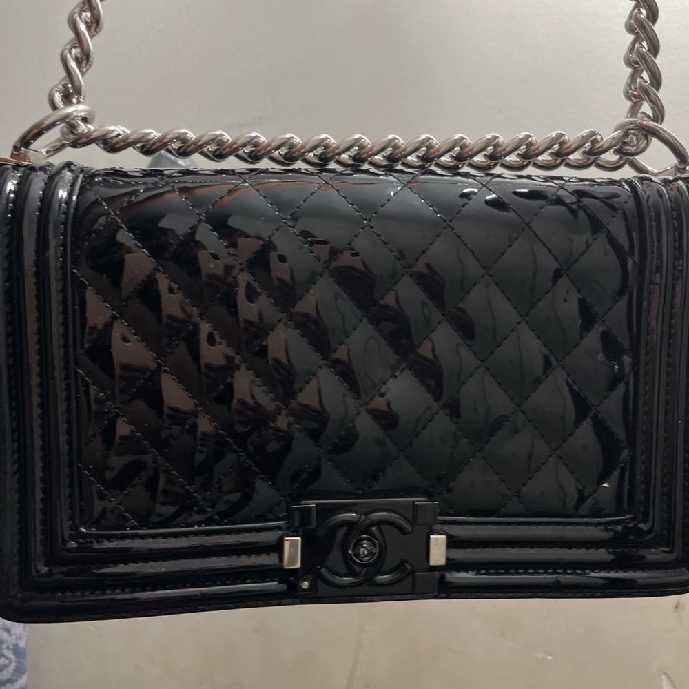 Pre-loved Chanel Le-boy patent leather.